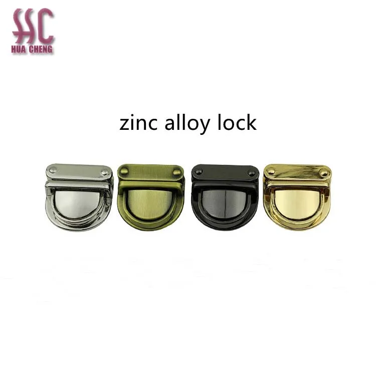 Traditional metal zinc alloy push lock metal bag lock for handbag hardware decoration bag lock