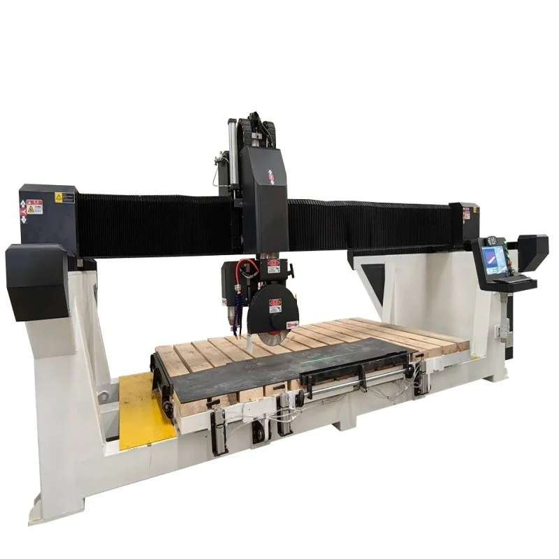 Slab Polisher Stone Bridge Saw Granite Slab Tilting Table 5 Axis Cnc Bridge Saw With Stone Water Recycling System