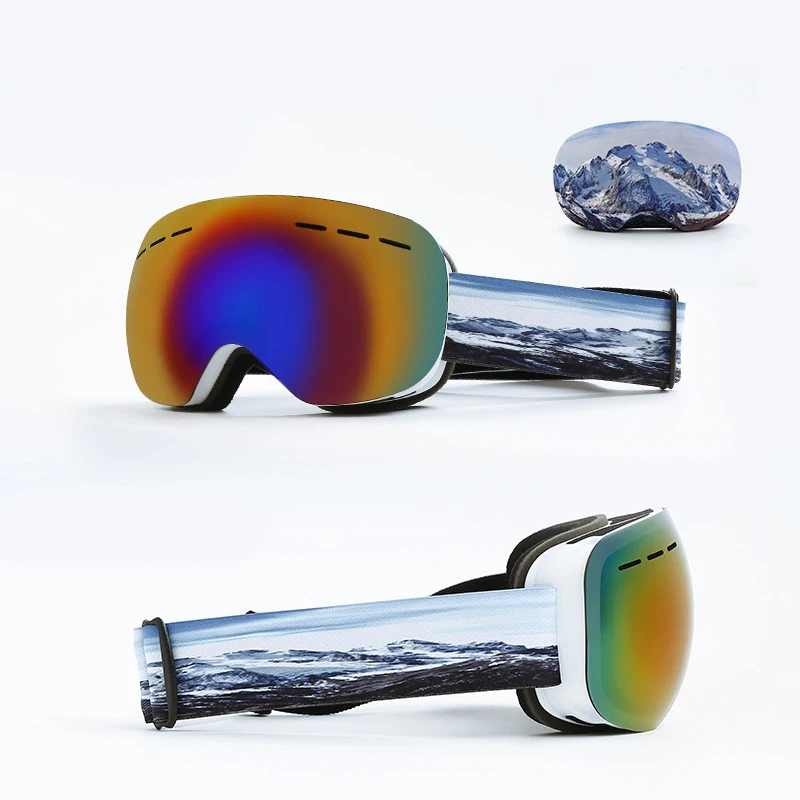 Factory UV400 Snowmobile Glasses Double Anti-Fog Goggles Snow Goggles Custom Logo Snowboard Ski Goggles Sports Sunglasses Men