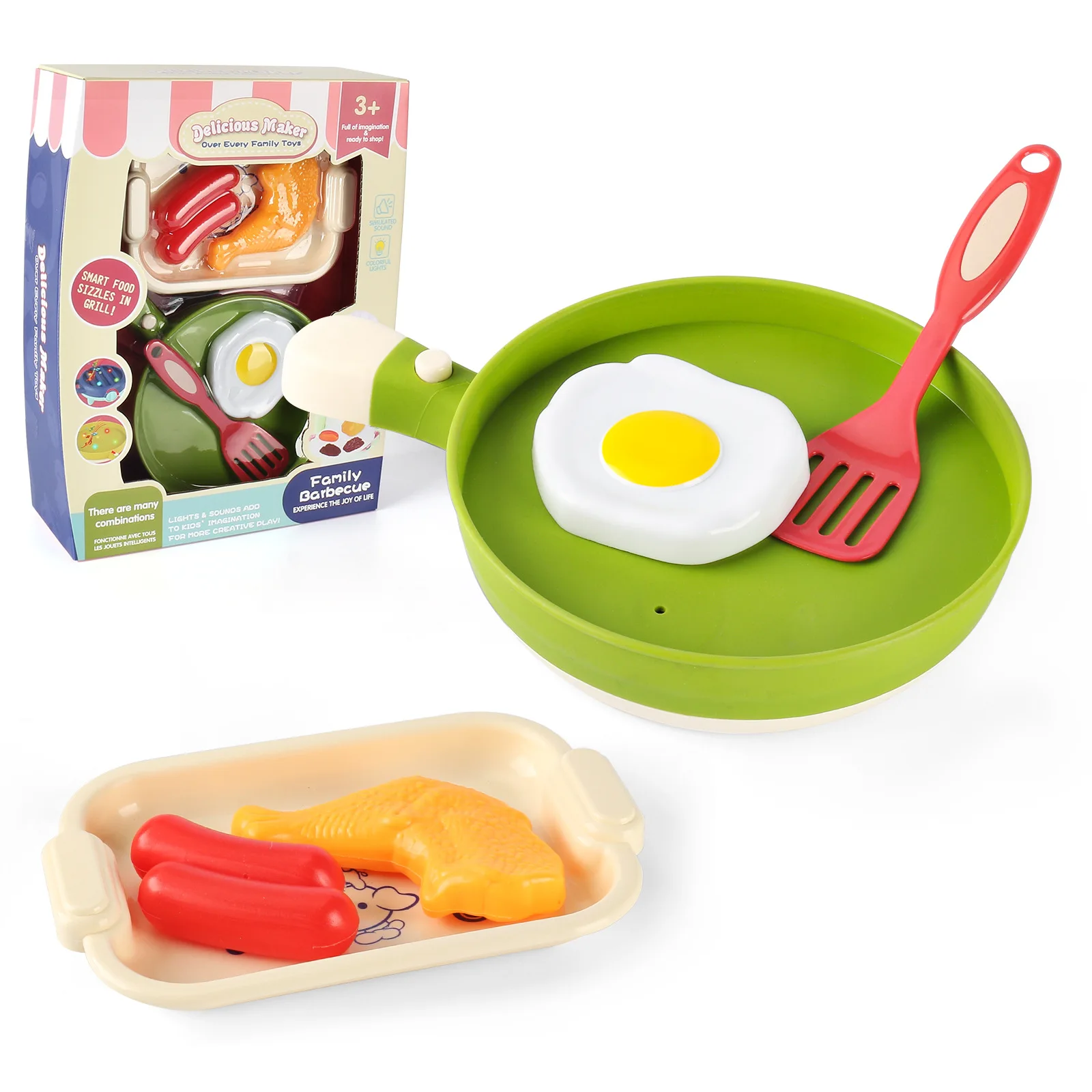 Hot Sale Preschool Toys Pretend Play Kids Pink Cooking Kitchen Set Toys