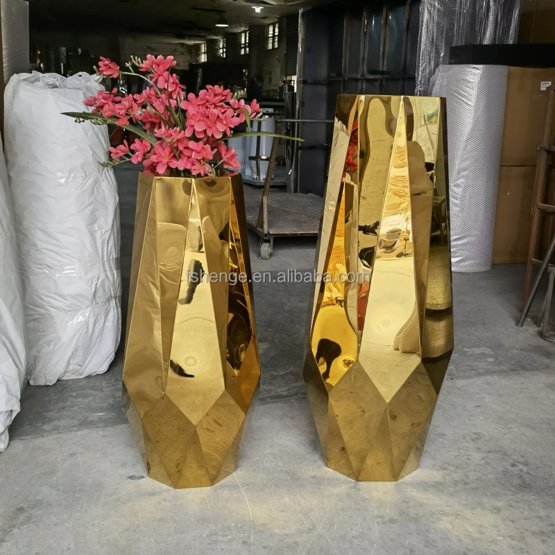 Home Decor Gold White Silver Flower Pot Vase /  Large Big Plant Pots for Plants