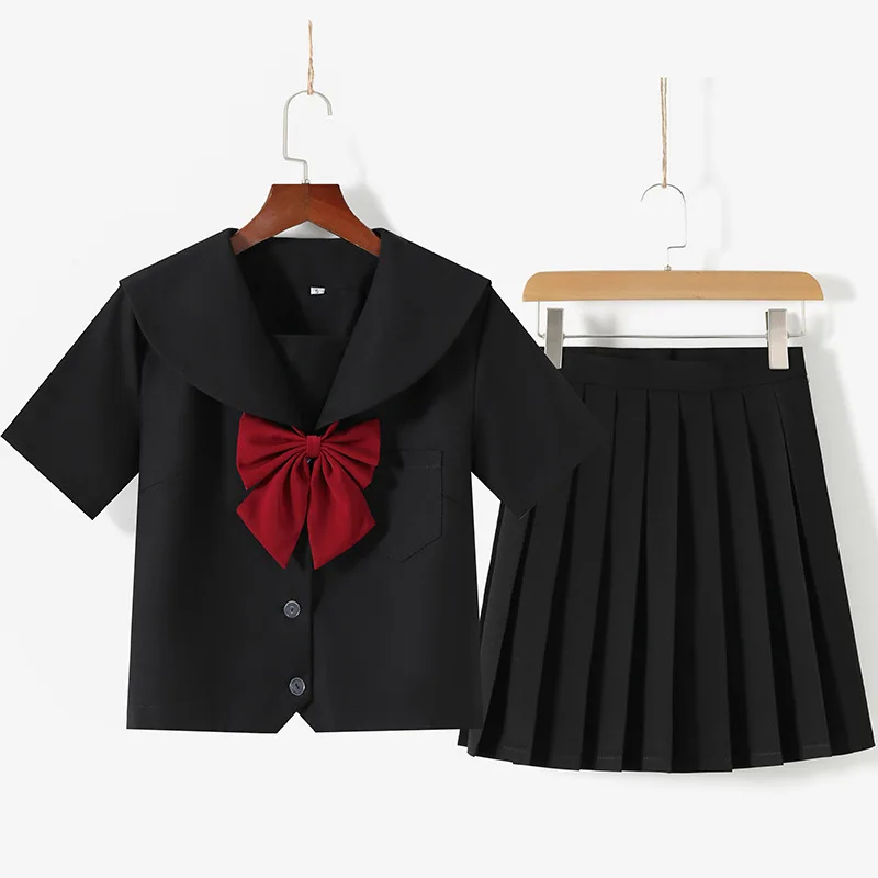 Japanese School Uniforms Student Girls Costume Sexy Jk Suit Cute Bow Tie Sailor Top Pleated Skirt Set