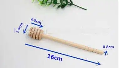 Customized LOGO Mini Wooden Honey Stick Honey Spoon / Dipper