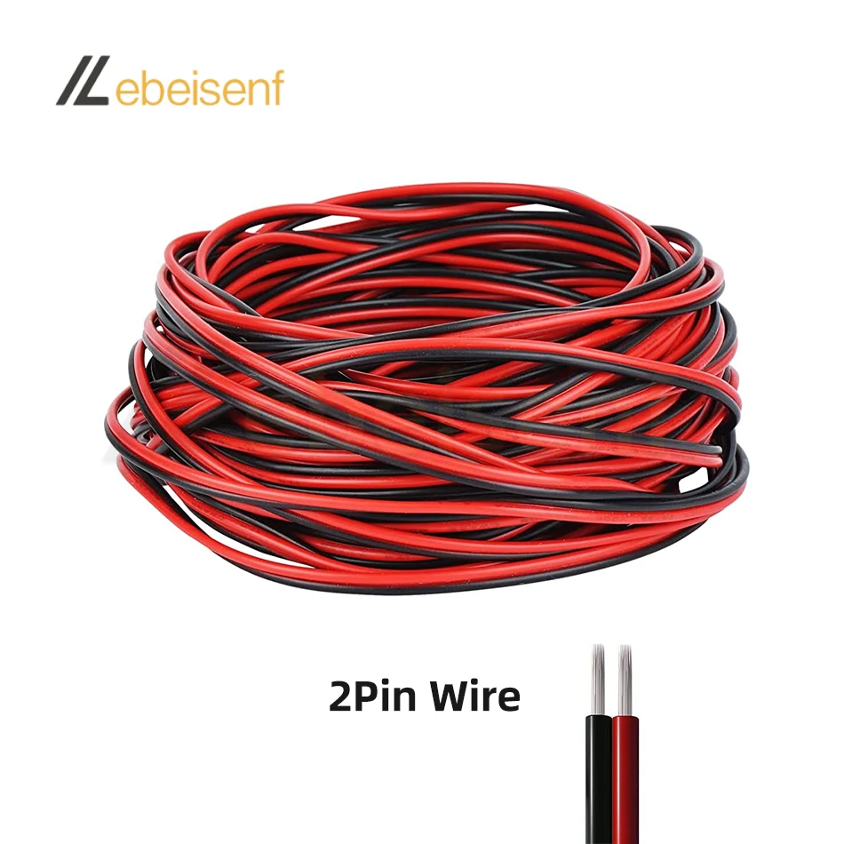10m/Lot 2-Pin 3-Pin 4-Pin 5-Pin LED Wiring Cables 22 AWG Extension Wire PVC insulated Conductor Parallel Electric Cable Cord