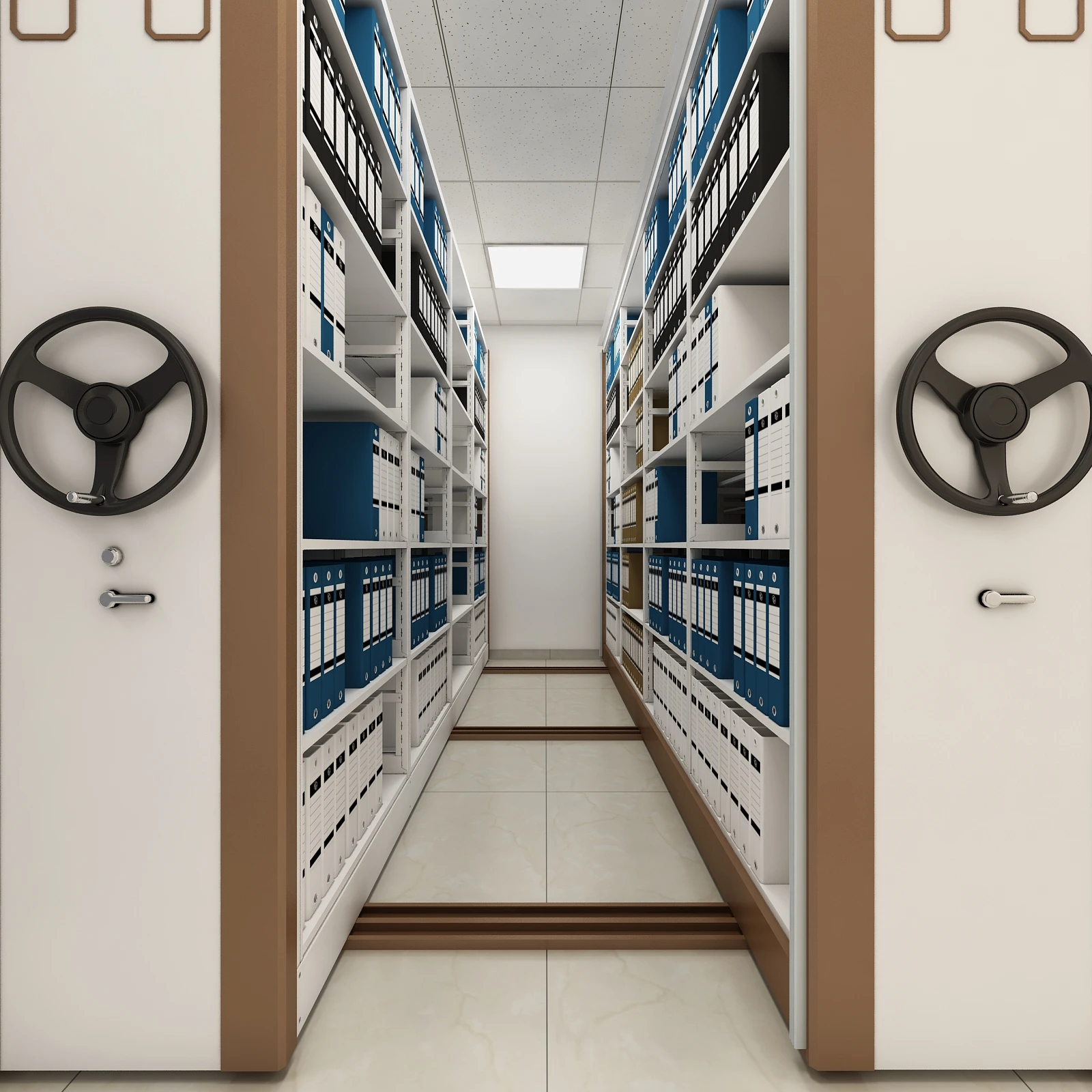 Archive Mobile Shelving System Cabinet For Bank Hospital Mechanical Mobile Racking System