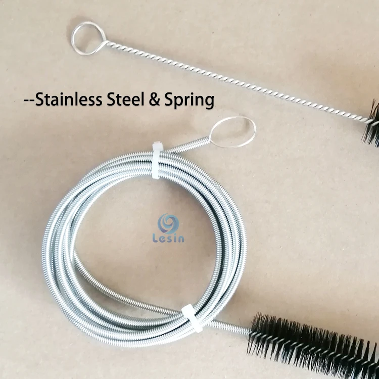 Long length Tube Nylon Cleaning Brush Pipe Spring Stainless Steel Tube Brush