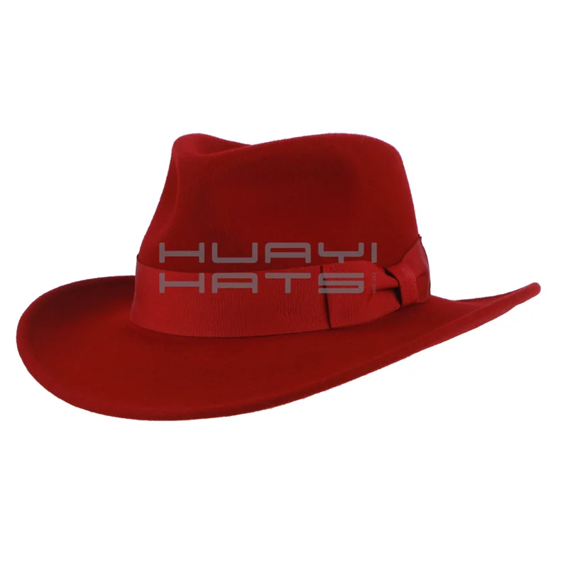Wholesale Custom Mens Western Classic American Style Wool Felt Cowboy Hat
