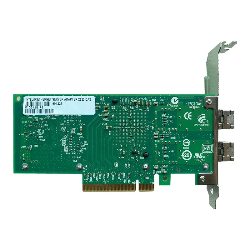 PCI Express Lan Card 82599ES Dual 10GbE Port NIC Card Used Ethernet Card 2 ports Network Adapter X520-DA2 X520-SR2