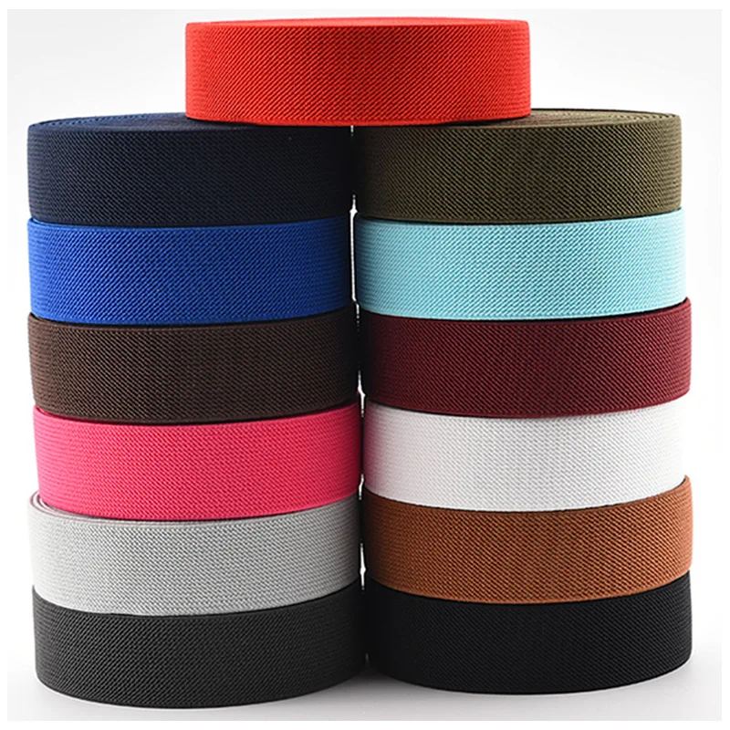 Factory wholesale Custom size twill elastic band 1cm 6cm 1inch wide  for garment