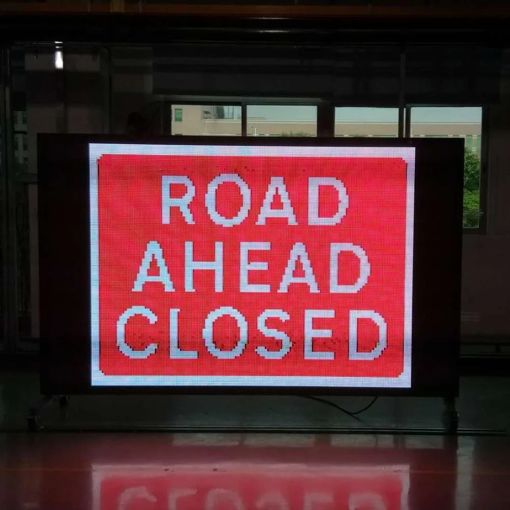 EN12966 vms Traffic solar led road compulsory ahead sign with SGS certificate