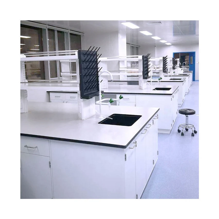 Lab equipments laboratory benchs island table steel lab work bench table with sink