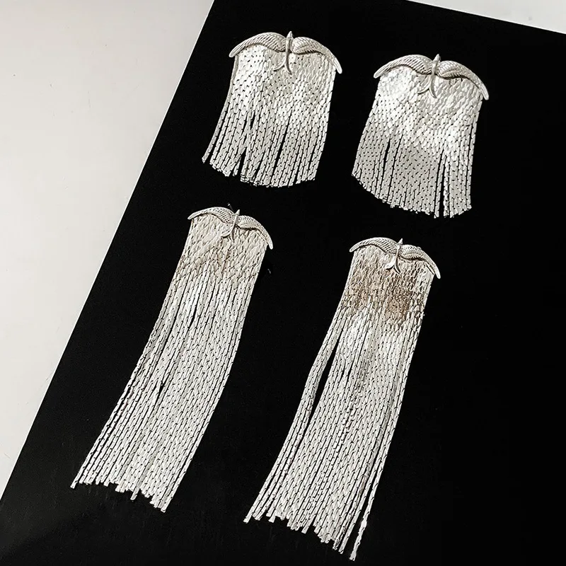 FY Fashion Jewelry Fine 925 Silver Post  Exquisite Vintage Boho Chain Linear Tassel Drop Dangling Birds Earrings For Women Men
