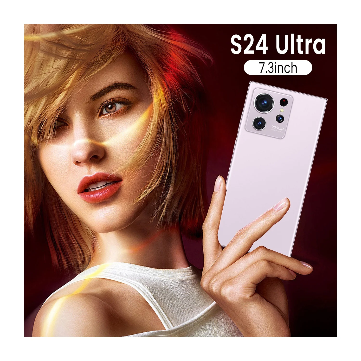 Fashion 7.3inch S24 5G Ultra 10 Core mobile phones rugged phone kids smart phone with camera