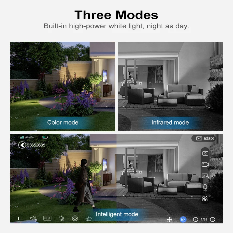 Yoosee 9mp 3 lens 3 views wireless cctv camera network  WIFI Security Camera  outdoor PTZ 360 IP Camera
