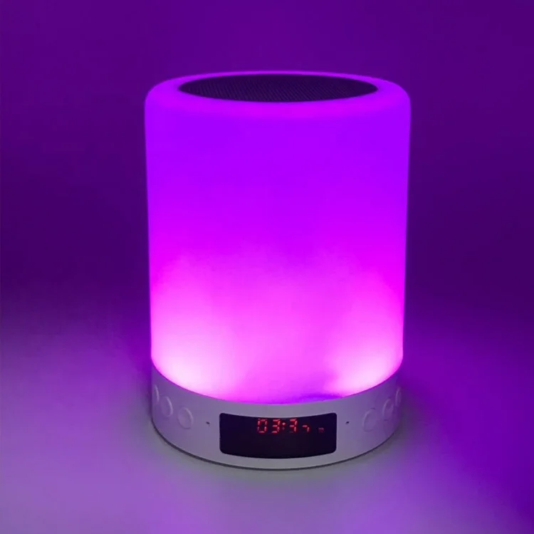 Hot Selling Touch Light Lamp Portable Hanging Blue tooth Speaker with Alarm
