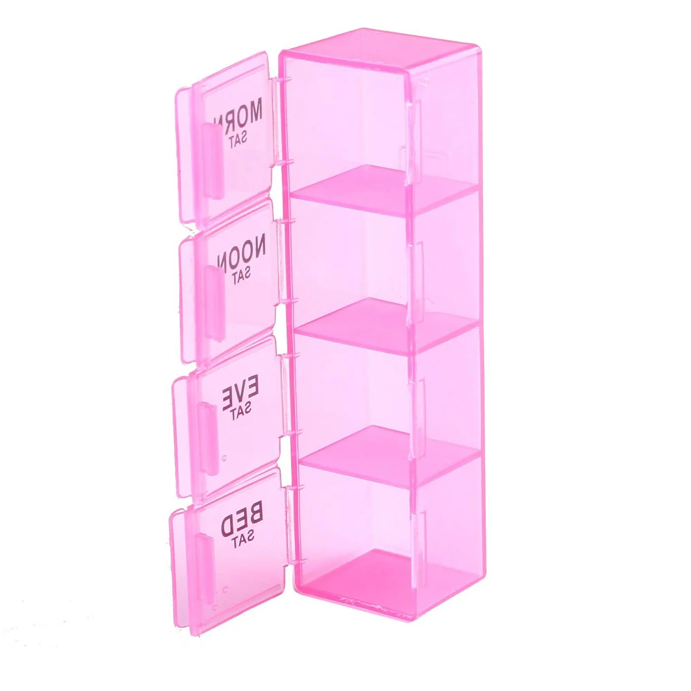 Hot Sale Rainbow Weekly Pill medicine case 28 Case plastic pill box Daily Pill Box
