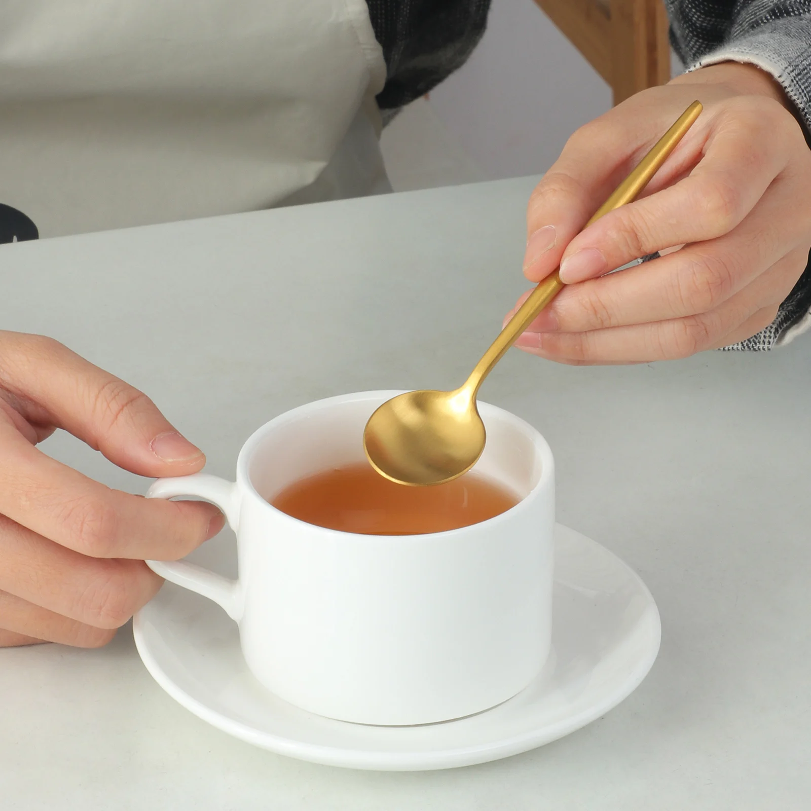 Рождественская современная роскошная матовая Золотая посуда нож вилка ложка позолоченная нержавеющая сталь 304 набор столовых приборов