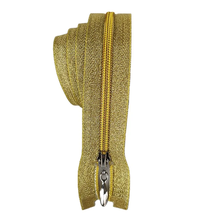 #5 Zipper by The Yard Coil Zipper Gold Teeth Zipper Customized