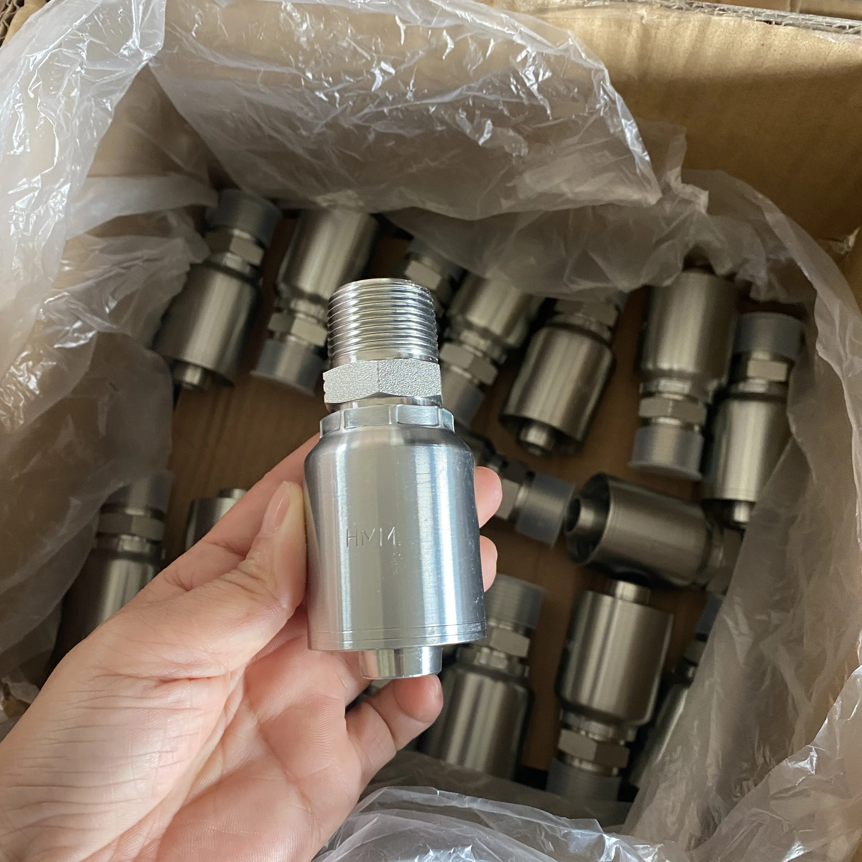 10143-6-6 Hydraulic Hose Fittings Stainless Steel One Piece Crimp Hose Fitting