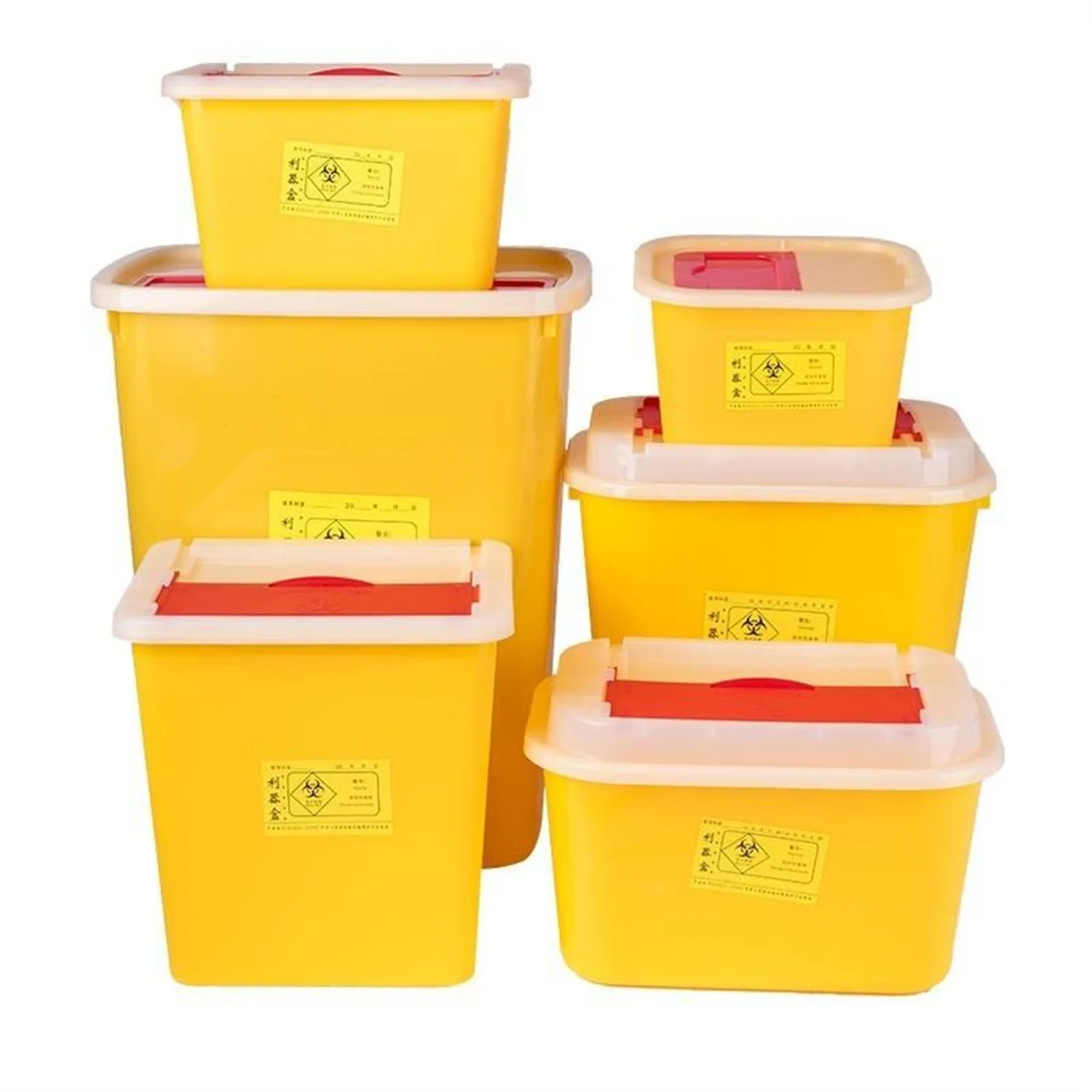 High Quality Hospital Disposal Syringe Needle Plastic Medical Waste Bin Container Sharps Safety Box