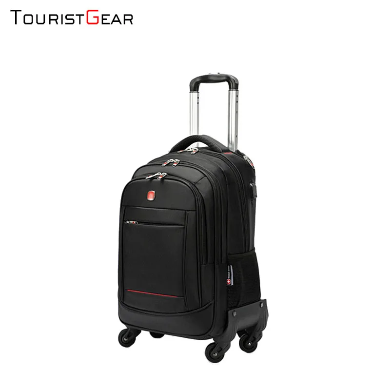 2022 trend hot multi-purpose travel trolley bag Oxford fabric trolley backpack two with trolley travel bag