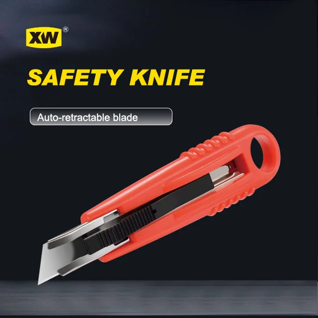 ABS pocket plastic ergonomic handle retractable safety knives