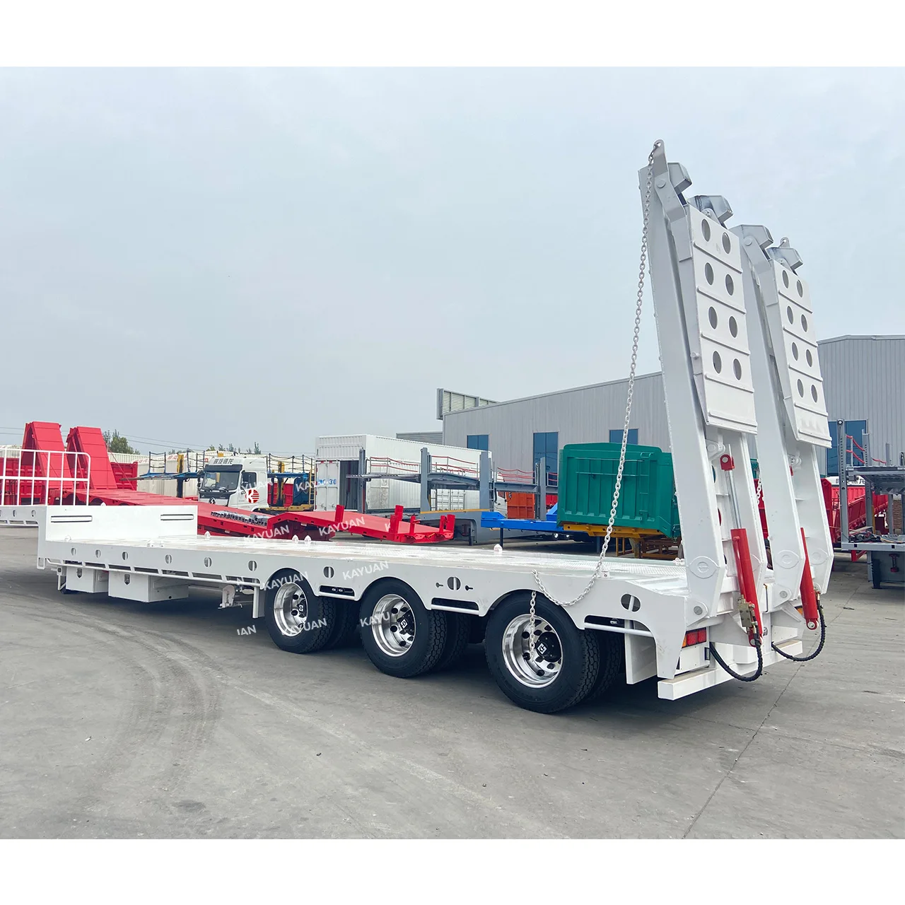 Brand new lowbed semi trailer China lowboy used low bed trailer truck and can load 60-80 T 3/4/6 axis cars for sale