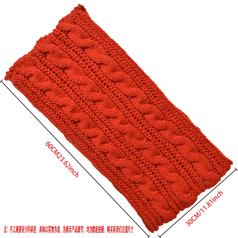 Winter Scarf  Hot sale New Fashion Knitted Plush Scarf Solid Wholesale warm thick headscarf Knitted Neck Scarf