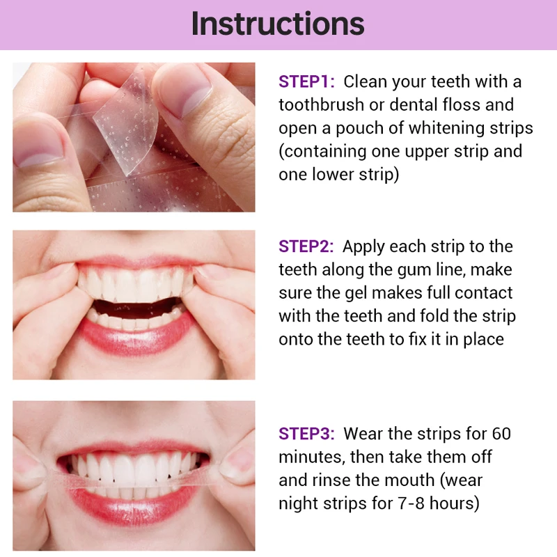 Customized Brand Teeth Whitening Strip Teeth Stain Removal Dental Bleaching Care Cleaning