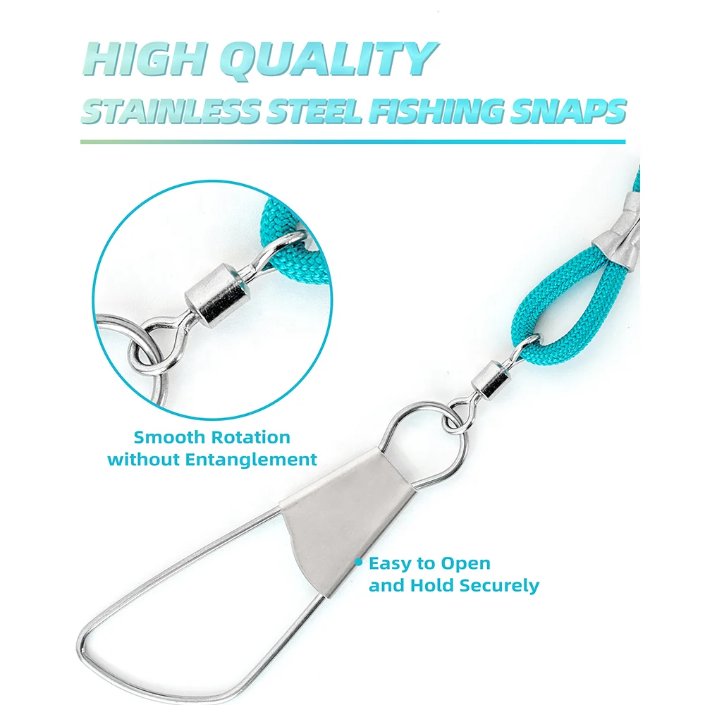 Fishing Tackle Stringer Clip Fish Holder Stringer Lock Stainless Steel Rope Fish Lock Belt