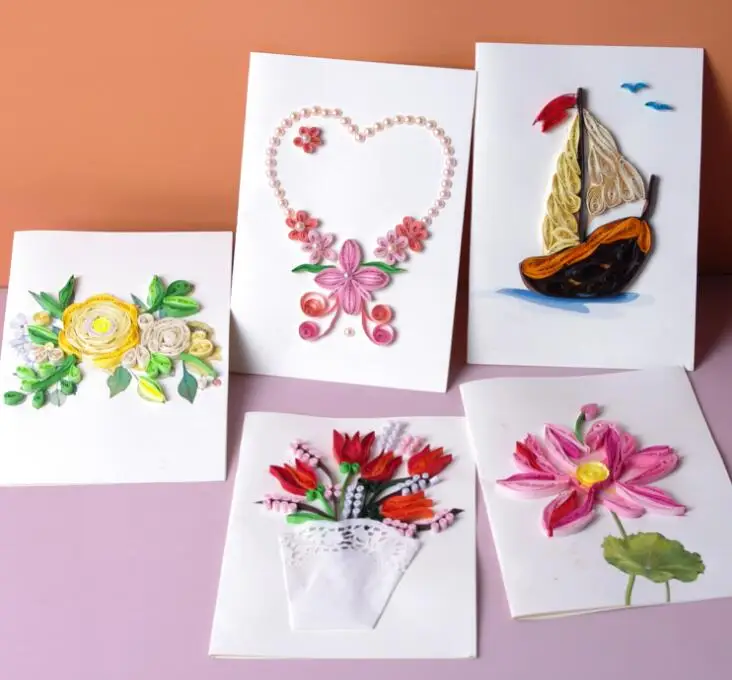 Paper art paper quilling handmade scrip card note card