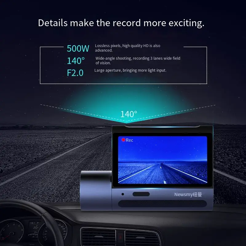 Double recording parking monitoring before and after ultra-clear recording of hidden car camera