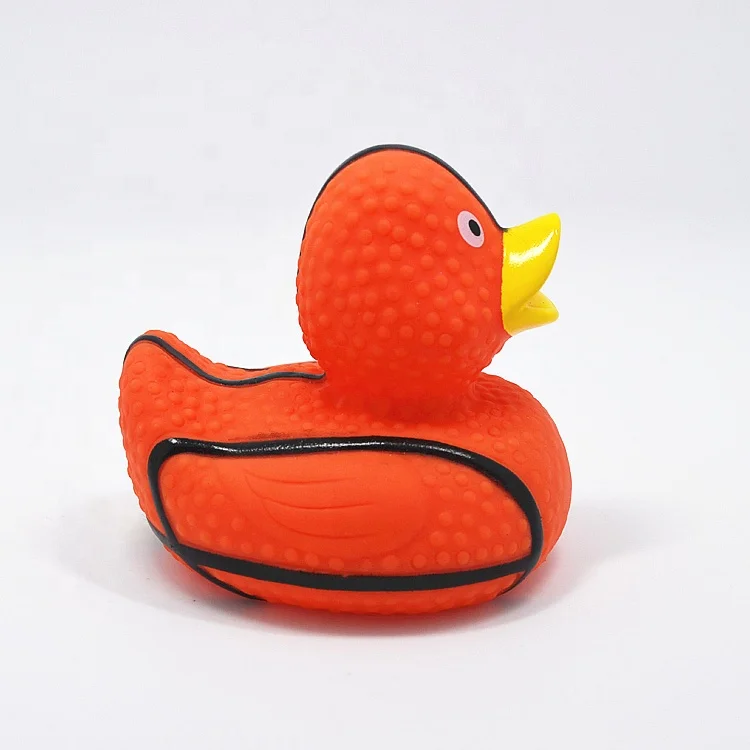 
Wholesale Promotional Custom Soft PVC Bath Duck Squeeze Floating Plastic Basketball Rubber Duck 