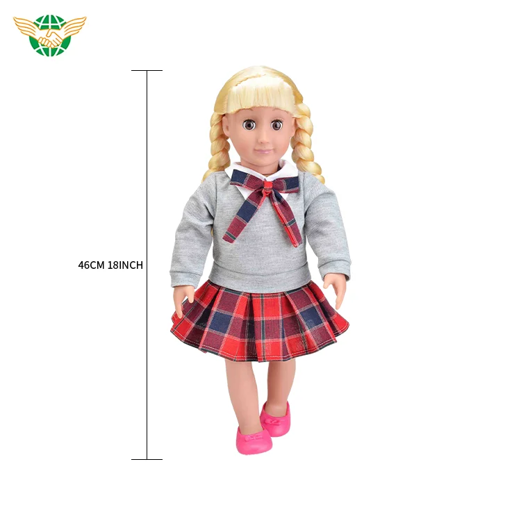 18-Inch Soft Reborn Doll Toy Fashion Pretty Girl with Beautiful Clothes Great Gift for Girls Made of Vinyl and Cotton