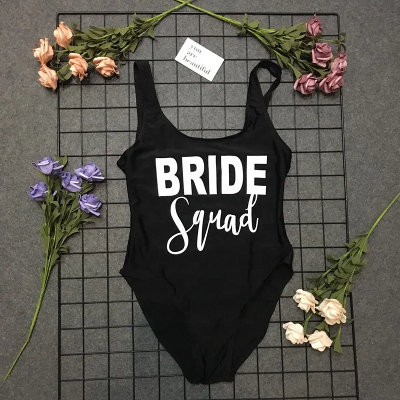 Custom Logo Bridesmaid Swimsuit One piece Swimsuits for Wedding Vacation