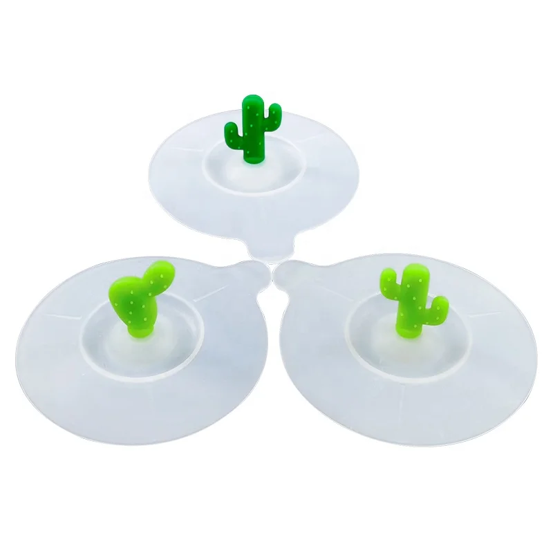 silicone cactus cup cover lid dust proof quality Chinese products  silicone drinking glass cover