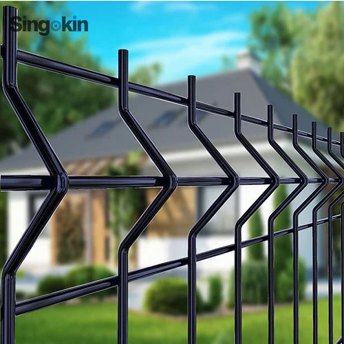 cheapest 2m tall powder coated 3d welded curvy mesh security fencing pvc fencing garden panel