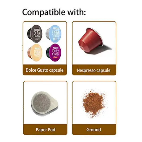 Hot Item OEM 1450W Automatic 3 IN 1 Ground Coffee Dolce Gusto Capsule Coffee Machine