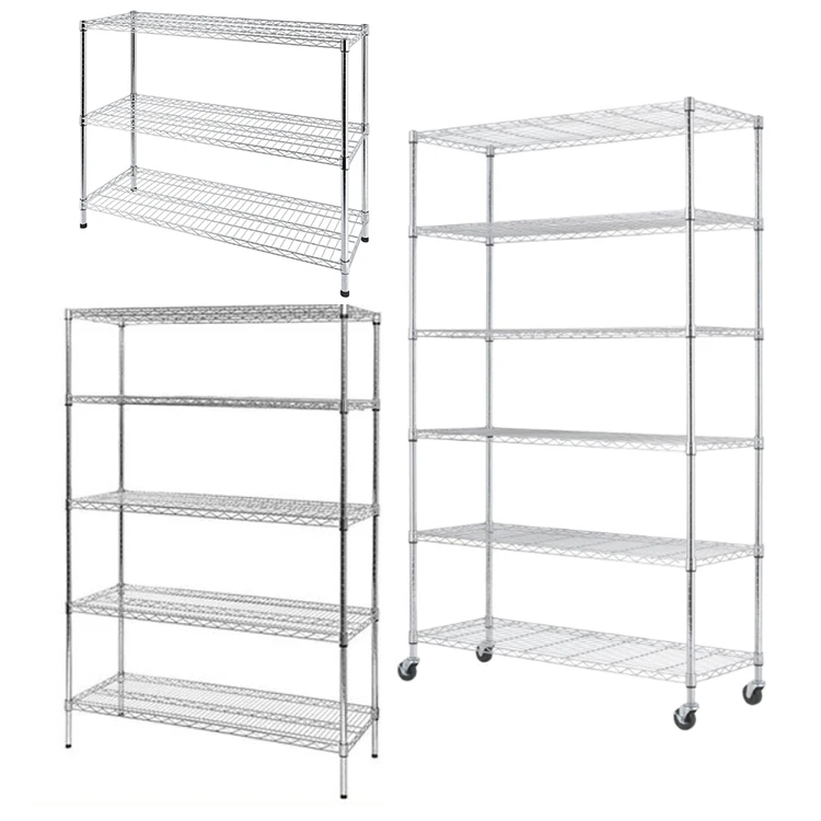4 four tier small narrow stacking shelf wire cube pantry kitchen industrial bathroom metal rack shelving