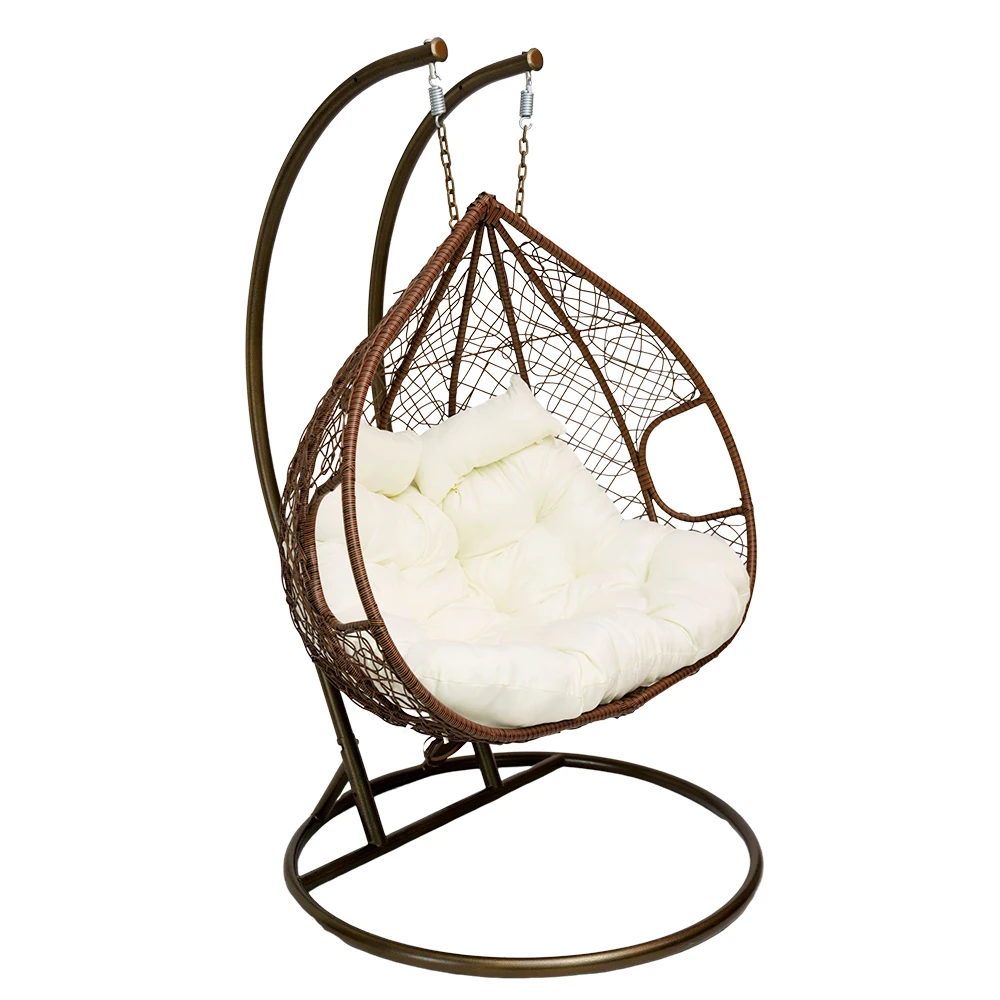 Wholesale Custom Resistant Rust Outdoor Furniture Balcony Egg Pod Hanging Chair Modern Patio Swing Rattan Egg Chair With Cushion