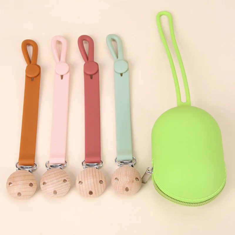 Bpa Free Food Grade Safety Silicone Strap Pacifier Clip,Chewable Baby  Teething Pacifier Clip Kids Pacifier Holder With Chain