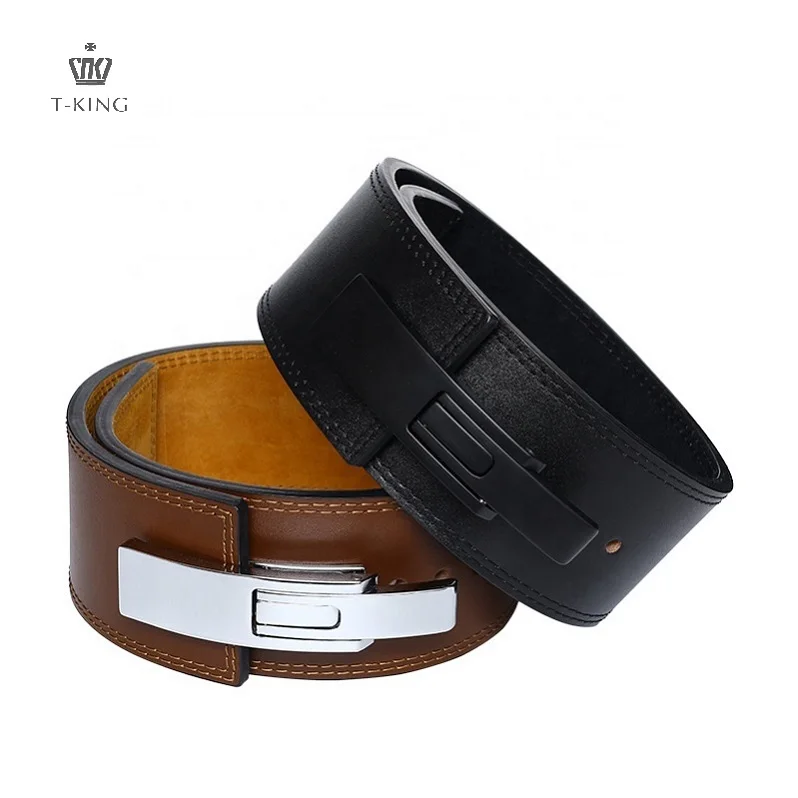 TKing High Quality Gym Belt Custom Logo Back Support Fitness Bodybuilding Leather Weight Lifting Belt Hot Cowhide Leather Belt