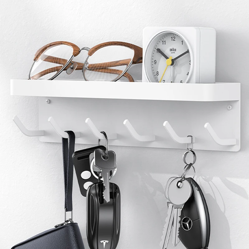 Best Selling Wall Mounted Mail Holder with 6 Hooks Metal Key Rack with Tray for Hallway Kitchen Office