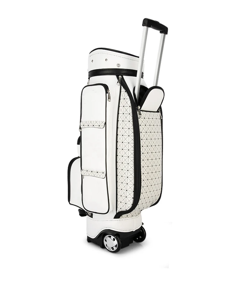 New Design PU Sport Bag Best Folding With Wheel Travel PU Leather Waterproof Golf Bag