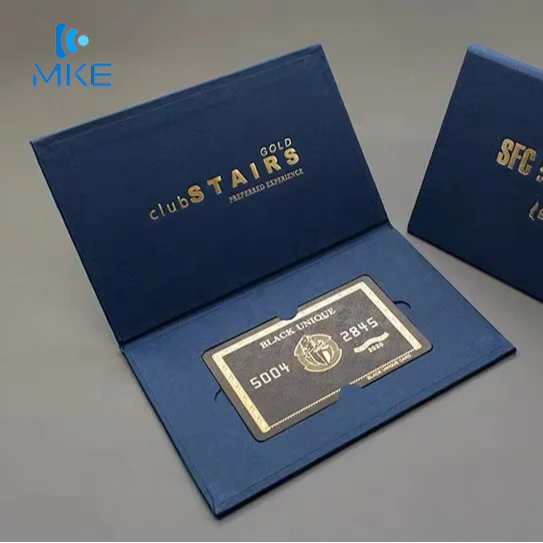 metal membership card with + box