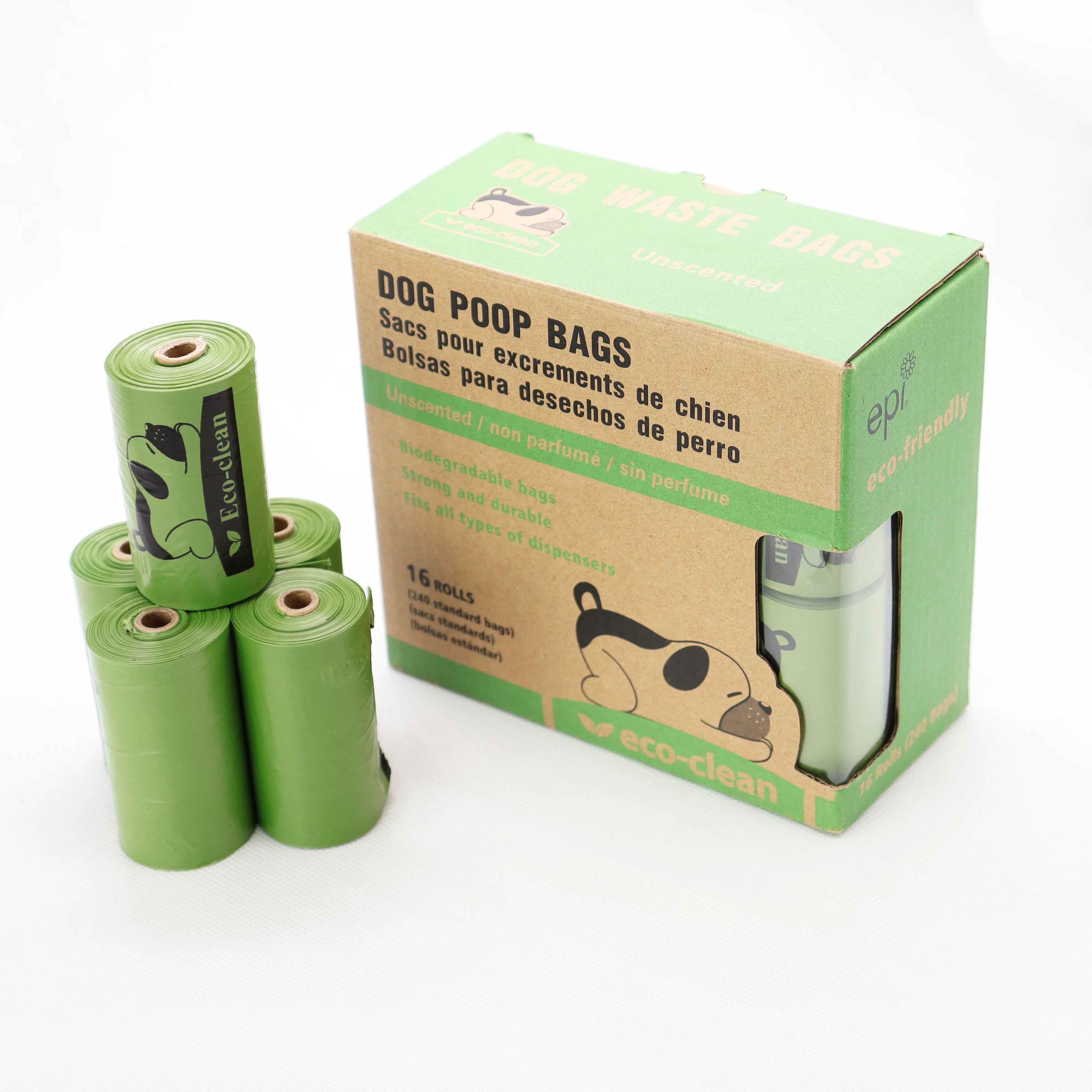 LOW MQO 16Rolls pet poop waste bag biodegradable compostable doogs poop bags box custom private label