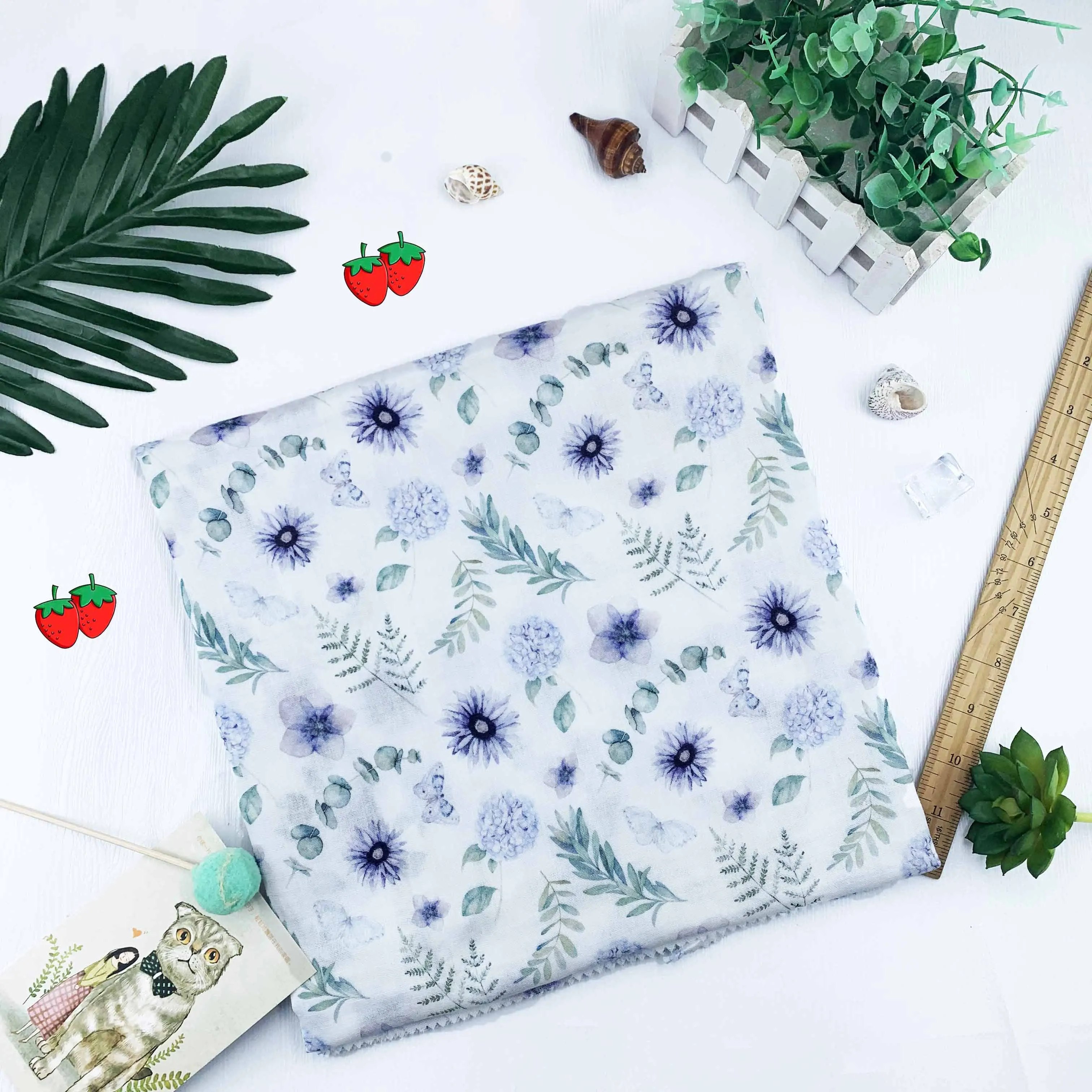 Customize Digital Printed hot sale 100%Cotton Double Gauze muslin Fabric For baby bibs