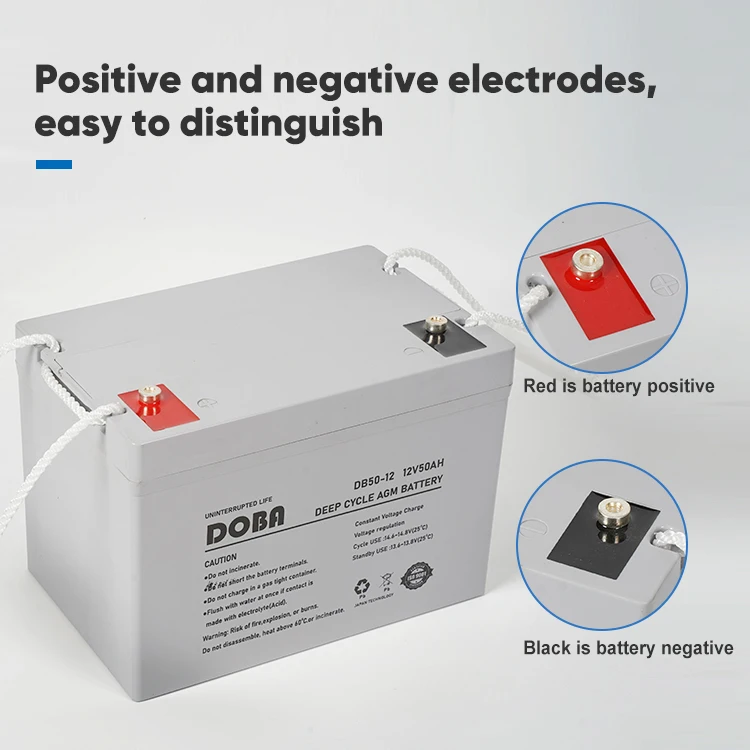 Dongle New Design DB50-12 Lead Acid Storage Systems Deep Cycle 12V 50Ah AGM Gel Solar Battery