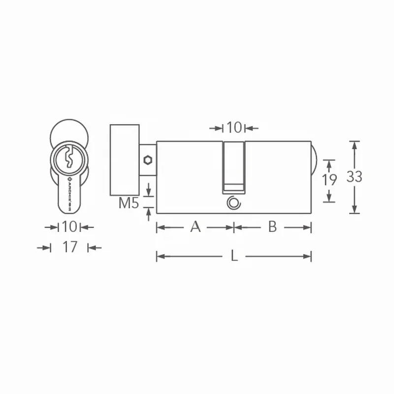 Privacy Door Locks Cylinder Gold Color Lock Door Mortise Lock Mute Coin Open Cylinder for Bathroom Bedroom