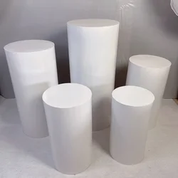 Matel Wedding Road Guide Props White Column Hollow Flower Stand Set for Decoration